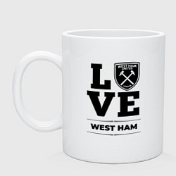 Кружка керамическая West Ham Love Классика, цвет: белый