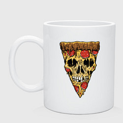 Кружка керамическая Pizza - Skull, цвет: белый