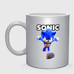 Кружка керамическая Sonic the Hedgehog 2022, цвет: серебряный