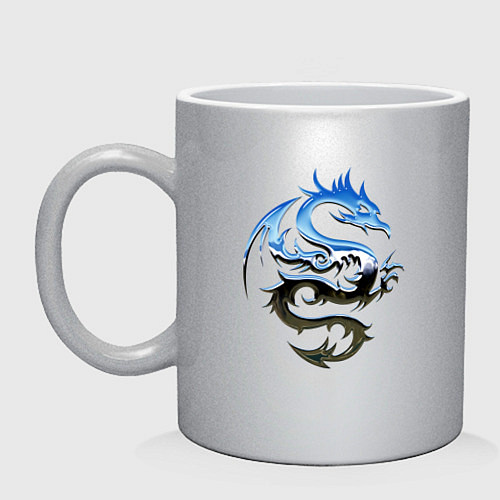 Кружка Хромированный дракон / Серебряный – фото 1