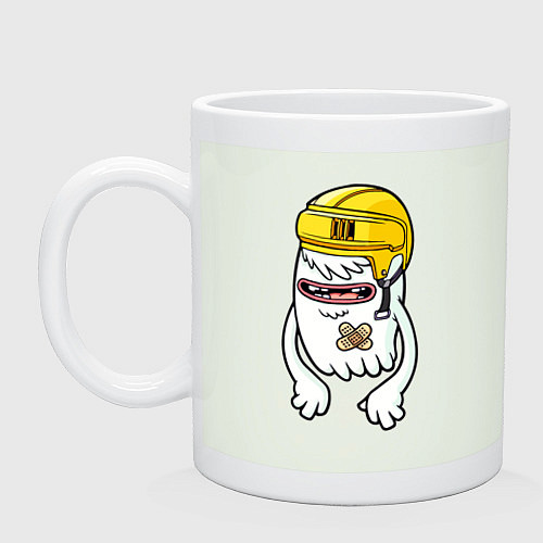 Кружка Призрак в хоккейном шлеме A ghost in a hockey helm / Фосфор – фото 1