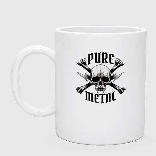 Кружка Heavy metal skullчистый металл / Белый – фото 1