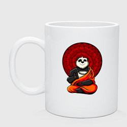 Кружка керамическая Медитация панды Дзен, цвет: белый