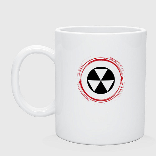 Кружка Символ радиации Fallout и красная краска вокруг / Белый – фото 1
