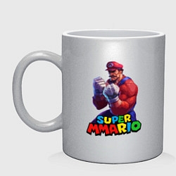 Кружка керамическая Супер Ммарио Супер Марио ММА, цвет: серебряный