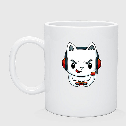 Кружка Кот игроман The cat is a gambler / Белый – фото 1