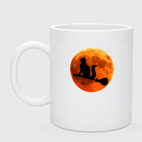 Кружка Halloween Cat / Белый – фото 1