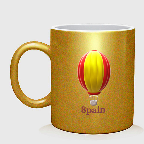 Кружка 3d aerostat Spanish flag / Золотой – фото 1