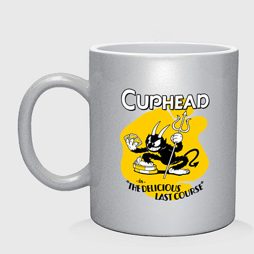 Кружка Cuphead - дьявол / Серебряный – фото 1