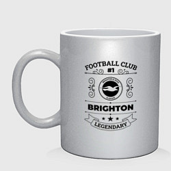 Кружка керамическая Brighton: Football Club Number 1 Legendary, цвет: серебряный