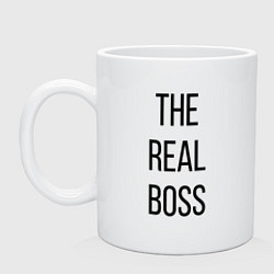 Кружка керамическая The real boss!, цвет: белый