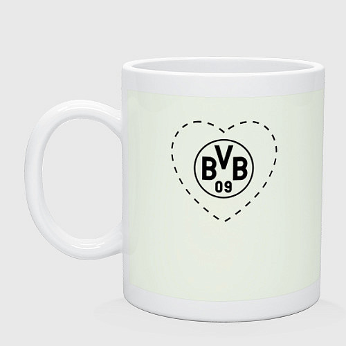 Кружка Лого Borussia в сердечке / Фосфор – фото 1