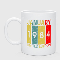 Кружка керамическая 1984 - Январь, цвет: белый