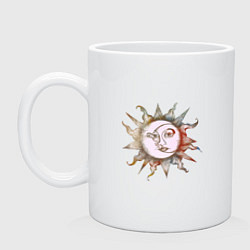Кружка керамическая Солнце и луна - Солнцестояние, цвет: белый
