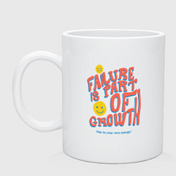 Кружка керамическая Failure is part of the grouth, цвет: белый
