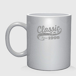Кружка керамическая Классический с 1995, цвет: серебряный