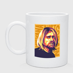 Кружка керамическая Nirvana - Cobain, цвет: белый
