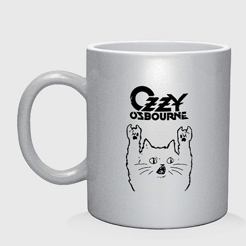 Кружка Ozzy Osbourne - rock cat / Серебряный – фото 1