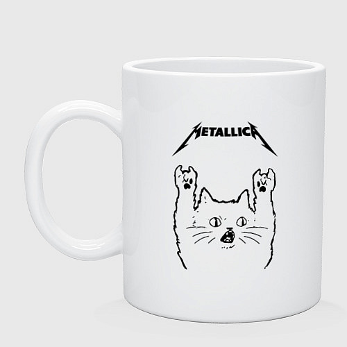 Кружка Metallica - rock cat / Белый – фото 1