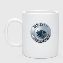 Кружка керамическая Buick Wildcat - logotype, цвет: белый