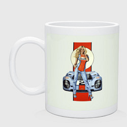 Кружка керамическая Porsche - Motorsport - Girl, цвет: фосфор