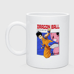 Кружка керамическая Dragon Ball - Сон Гоку - Удар, цвет: белый