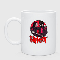 Кружка керамическая Slipknot rock, цвет: белый
