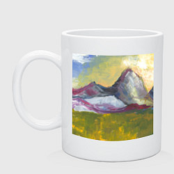 Кружка керамическая Арт Утро в горах, цвет: белый