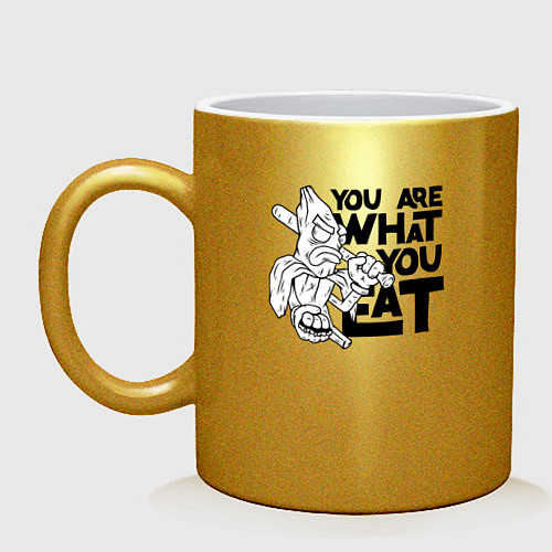 Кружка Ты то , что ешь / Золотой – фото 1