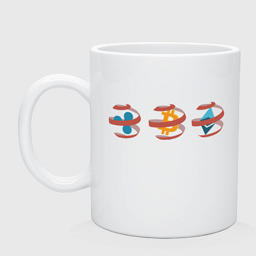 Кружка New years cryptocurrency - BTC ,XRP, ETH / Белый – фото 1