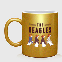 Кружка керамическая Beagles, цвет: золотой
