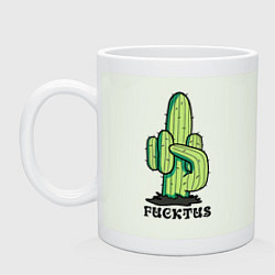 Кружка керамическая Cactus - Fucktus - joke, цвет: фосфор