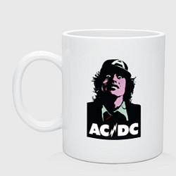Кружка керамическая Angus young - ACDC, цвет: белый