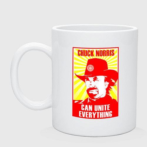 Кружка Chuck Norris can unite everything / Белый – фото 1