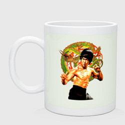 Кружка керамическая Bruce Lee kung fu, цвет: фосфор