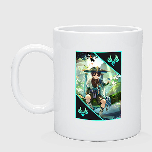 Кружка Скарамучча анемо странник / Белый – фото 1