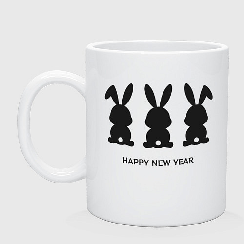 Кружка Happy new year rabbits / Белый – фото 1