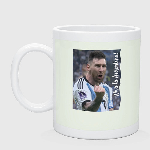 Кружка Viva la Argentina - Lionel Messi - world champion / Фосфор – фото 1