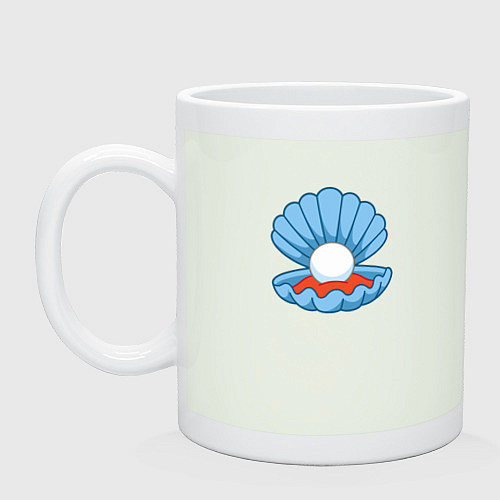 Кружка Мультяшная голубая ракушка с жемчужиной / Фосфор – фото 1