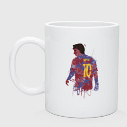 Кружка керамическая Color Messi, цвет: белый