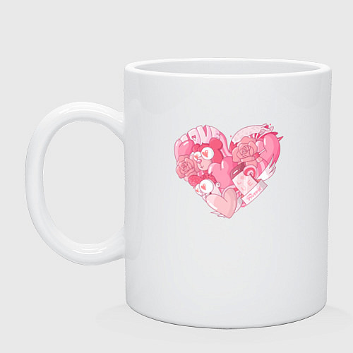 Кружка Влюблённое розовое сердце / Белый – фото 1