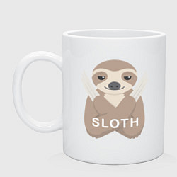 Кружка керамическая Sloth, цвет: белый