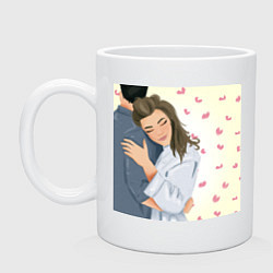 Кружка керамическая Пара влюбленных, цвет: белый