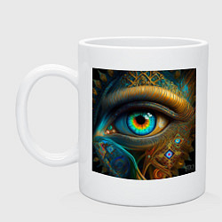 Кружка керамическая Глаз индейца, цвет: белый