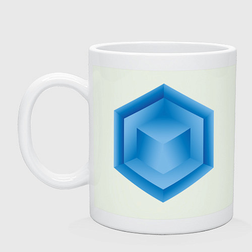 Кружка Многоугольник с кубом внутри / Фосфор – фото 1