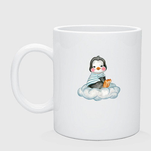 Кружка Пингвин на облаке / Белый – фото 1