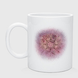Кружка керамическая Мандала гармонии, фиолетовая, цвет: белый
