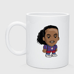Кружка керамическая Ronaldinho Barcelona, цвет: белый