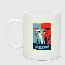 Кружка керамическая Meow obey, цвет: фосфор