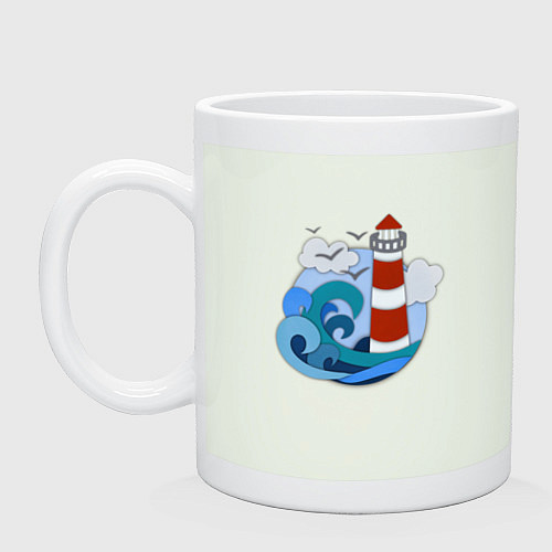 Кружка Маяк в стиле Papercut / Фосфор – фото 1